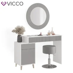 Vicco Schminktisch Arles Weiß Hellgrau 120 X 77,2 X 40 Cm Holzwerkstoff -Vidaxlko Verkaufe b4cab2df174b19e6af077ab55057e391