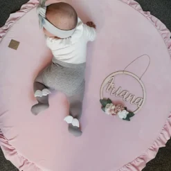 MeowBaby Baby Spielmatte Rund Mit Volant, Rosa -Vidaxlko Verkaufe b520701c16131662b6494c8763da0429