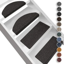 Stufenmatten London Anthrazit 77 23,5 X 65 Cm Halbrund
