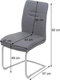 6er-Set Esszimmerstuhl MCW-H70, Küchenstuhl Freischwinger Stuhl, Stoff/Textil Edelstahl Gebürstet Creme-beige -Vidaxlko Verkaufe b6ae968e951a8b2ff85cbcde47da9b51