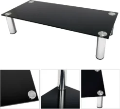 Mucola Fernseherhöhung Glasaufsatz TV-Aufsatz Tisch 80CM Rack Halterung Ständer Schwarz 80cm Halterung Bildschirm Regal Erhöhung -Vidaxlko Verkaufe b73fa5531b251dccc76b25ba2156035f