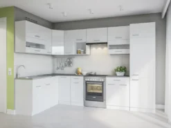 WinkelKüche Alina 310x170+ L-Form-Küchenzeile Eckküchenblock Weißlack