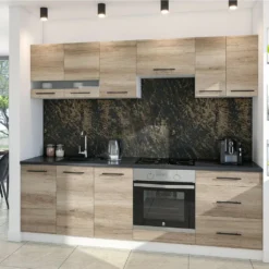 KÜCHE KÜCHENZEILE KÜCHENBLOCK MODERN 240 CM Einbauküche Canyon