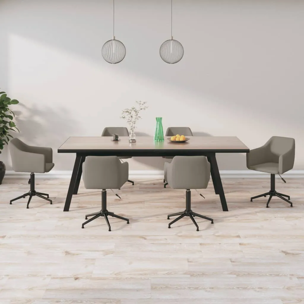 VidaXL Esszimmerstühle 6 Stk. Drehbar Hellgrau Samt 2 VidaXL Esszimmerstühle 6 Stk. Drehbar Hellgrau Samt – Bild 2