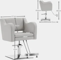 Barberpub Hydraulischer Friseurstuhl, Friseursessel Bedienungsstuhl Höhenverstellbar, Barber Chair Drehstuhl Schönheitssalon-stuhl Friseureinrichtung, Kunstleder, 3802 (Grau) -Vidaxlko Verkaufe baea5b0b69403bb5413ecb4a644d6a31