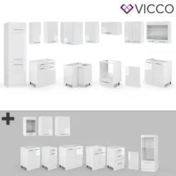 Vicco Eckküchenzeile Fame-Line Weiß Hochglanz 227 X 287 Cm Holzwerkstoff -Vidaxlko Verkaufe bb45238314dc717757b727532774ecb5