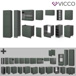 Vicco Küchenzeile Fame-Line Anthrazit Grün-Gold Landhaus 355 Cm Holzwerkstoff -Vidaxlko Verkaufe bb9259084439807749e377d49f6c801b