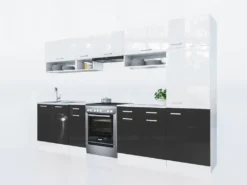 Küche Lux 320+ Cm Küchenzeile Küchenblock EinbauKüche KomplettKüche Schwarz