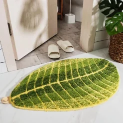 Green Leaf Soft Non-Slip Bath Mat Bath Mat Shower Mat Floor Mat Carpet For Bathroom Kitchen Living Room Bedroom, Green, 40x60 Cm -Vidaxlko Verkaufe bbf1feaf4e5161f89c7eddff2252e09a