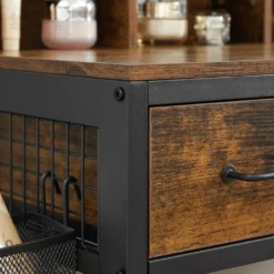 VASAGLE Schminktisch, Frisiertisch Mit 3-teiligem Klappspiegel Kosmetiktisch Mit Gepolstertem Hocker, 3 Schubladen Vintagebraun-schwarz RVT004B01 -Vidaxlko Verkaufe bd559c8970470b3a78982dcf72f5d9e1