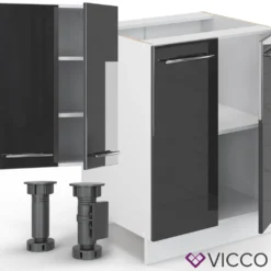 Vicco Küchenzeile Fame-Line Weiß Anthrazit Hochglanz 295 Cm Holzwerkstoff -Vidaxlko Verkaufe bd87b2a062c3063db43541b256d4d339