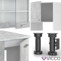 Vicco Eckküchenzeile + Arbeitsplatten R-Line Ecke Weiß Beton 247 X 237 Cm Holzwerkstoff -Vidaxlko Verkaufe be9df20babdd5b9ff8d159b51059122f