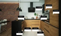 Küchenblock 165x246x285cm Lava / Permbroke - Ares Black Küchenzeile Modern U-Form -Vidaxlko Verkaufe bf2359ede41ea4905c8f10ff9de0aeaa