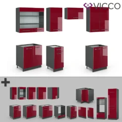 Vicco Küchenzeile Fame-Line Anthrazit Bordeaux-Rot Hochglanz 240 Cm Holzwerkstoff -Vidaxlko Verkaufe bf32010b79e8ad95ddccd537e775df5d