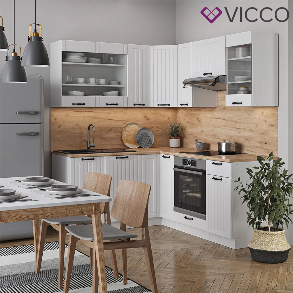 Vicco Eckküchenzeile Fame-Line Weiß Landhaus 160,5 X 190 Cm Holzwerkstoff 4 Vicco Eckküchenzeile Fame-Line Weiß Landhaus 160,5 X 190 Cm Holzwerkstoff – Bild 4