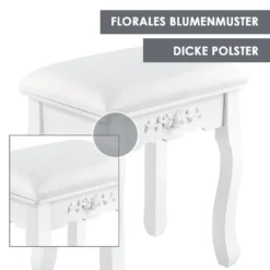 Juskys Schminktisch Julia Mit Spiegel, Hocker & 4 Schubladen, 74 X 40 X 138 Cm, Weiß, Landhausstil, MDF Holz, Kosmetiktisch Frisiertisch Kommode -Vidaxlko Verkaufe c0d881428782d1a471f194c8192ca3bd