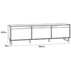 Lowboard SOLLETICO HIFI TV Fernseher Kommode Ca. 186 X 54x 42 Cm Bartex Eiche Nb. Staboptik -Vidaxlko Verkaufe c171f970a0debfeff836f060bc02e5cd