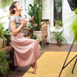 In- & Outdoor-Teppich Modern Flachflor Modernes Design, Farbe:Gitter-Gelb, Größen:100 X 200 Cm -Vidaxlko Verkaufe c1821ed094ab5510a60be269f3a8969c