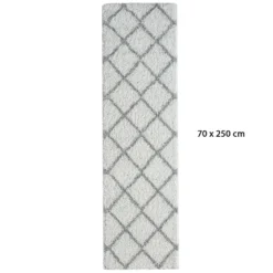 Hochflor Teppich Weicher Wohnzimmer Shaggy Skandi Design Rautenmuster Grau Creme , Maße:160x220 Cm -Vidaxlko Verkaufe c371af7909c4cc94bbc4f0cded453902