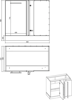 Küchenblock 165x246x285cm Lava / Permbroke - Ares Black Küchenzeile Modern U-Form -Vidaxlko Verkaufe c4cedd636b415a05e10a2f5363088e02 1