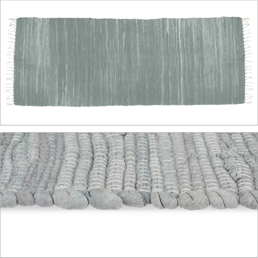 Relaxdays Grauer Flickenteppich Aus Baumwolle 9 Relaxdays Grauer Flickenteppich Aus Baumwolle – Bild 9