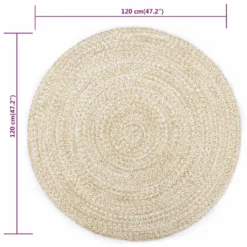 VidaXL Teppich Handgefertigt Jute Weiß Und Natur 120 Cm -Vidaxlko Verkaufe c5563724a036f1bac3ff6b72fe17a502