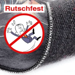 Mynes Home Küchenteppich Waschbar Küchenläufer Rutschfest Teppich Läufer Blau Schwarze Blume-50x180 Cm -Vidaxlko Verkaufe c583cefefa0754c40ad22887a69bf738