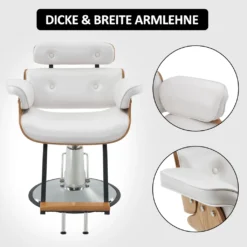 Barberpub Friseurstuhl Mit Kopfstütze, Friseursessel Höhenverstellbar Für Herren Damen, Friseureinrichtung Bedienungsstuhl Zuhause Vintage Retro, Kunstleder, 8261 (Weiß) -Vidaxlko Verkaufe c645d22b2704dd7761ec7de5169cf36d