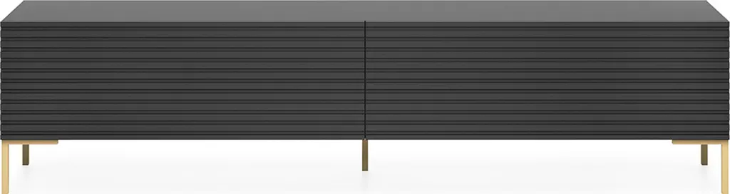 Selsey TV-Schrank Lammelo TV-Lowboard Schwarz Lamellenfront 175 Cm Breit 3 Selsey TV-Schrank Lammelo TV-Lowboard Schwarz Lamellenfront 175 Cm Breit – Bild 3