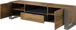 Mirjan24 Wohnzimmer-Set Wood I + Couchtisch Tavasz, Stilvoll Kolektion, Couchtisch, Kommode, TV-Lowboard, Vitrine (Wotan Eiche / Anthrazit) -Vidaxlko Verkaufe c7442784014678d93c69bc3ec60684de