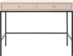 Mirjan24 Schminktisch Mono MT104 Mit 2 Schubladen, Griffe Aus Aluminium, Untergestell Aus Metall 18 X 18 Mm (Farbe: Beige) -Vidaxlko Verkaufe c7eb2a4ee27e38963004dbbd171c18d7