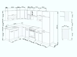 WinkelKüche Alina 310x170+ L-Form-Küchenzeile Eckküchenblock Weißlack -Vidaxlko Verkaufe c94421864c798452490f8654a68f050f