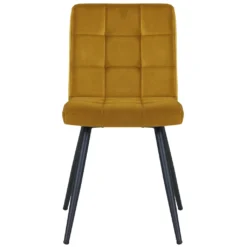 2er Set Esszimmerstuhl Polsterstuhl Stoff Samt Oder Stoff Lederoptik, Farbe:Gelb, Material:Samt -Vidaxlko Verkaufe c9c3313bec8c44f6ff3237ae80a84489
