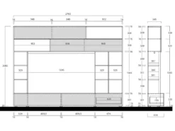 TV-Möbel TV-Wand Mit Stauraum - Weiß & Betonfarben - MAJORIS
