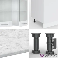 Vicco Küchenzeile + Arbeitsplatten R-Line Weiß Hochglanz 300 Cm Holzwerkstoff -Vidaxlko Verkaufe cb94e4f60113962d0a907967284dc6d1