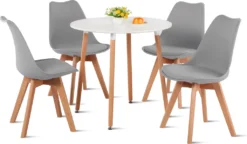 H.J WeDoo 4 X Wohnzimmerstuhl Esszimmerstuhl Bürostuhl Relaxsessel Mit Massivholz Buche Bein,Retro Design Gepolsterter Stuhl Küchenstuhl Holz, Grau -Vidaxlko Verkaufe cc366b972f29acb84f47bec7946396c5