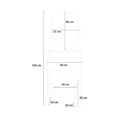 Schminkstation Schminkschrank Spiegelhocker Schlafzimmer KatrinaHöhe (cm): 140, Breite (cm): 50, Tiefe (cm): 36, Zusammensetzung: WOOD, MDF, MELAMINE, Modelle: KATRINA, Länge (cm): 36 -Vidaxlko Verkaufe cc6e595eecd4eb426d57d8f27b2eb635