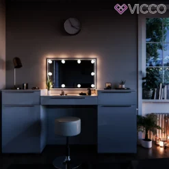 Vicco Schminktisch Lilli Frisiertisch Kommode Frisierkommode Spiegel Weiß Inklusive Hocker Und LED-Lichterkette -Vidaxlko Verkaufe cd3087ef9f48f0a8a1dabb84780f4274