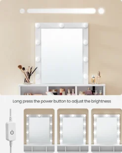 VASAGLE Schminktisch Mit Spiegel Und 2 Schubladen Frisiertisch Kosmetiktisch Mit 3 Offenen Fächern Frisierkommode Modern Weiß -Vidaxlko Verkaufe cd329ced26bc4bbda64f96579420e7b6