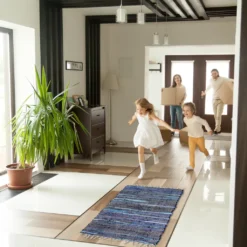 Relaxdays Blauer Flickenteppich 70 X 140 Cm -Vidaxlko Verkaufe cdafae218e9e9e8476c458de95797d1e