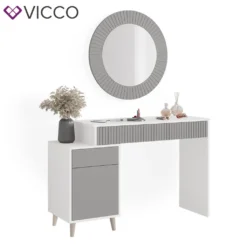 Vicco Schminktisch Arles Weiß Hellgrau Schminkspiegel 120x77 Cm Holzwerkstoff 14 Vicco Schminktisch Arles Weiß Hellgrau Schminkspiegel 120x77 Cm Holzwerkstoff -Vidaxlko Verkaufe ce694346453d608321a299a3273a4f0d