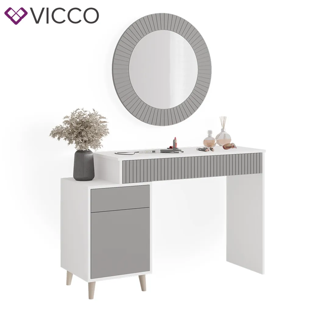 Vicco Schminktisch Arles Weiß Hellgrau Schminkspiegel 120x77 Cm Holzwerkstoff 7 Vicco Schminktisch Arles Weiß Hellgrau Schminkspiegel 120x77 Cm Holzwerkstoff – Bild 7