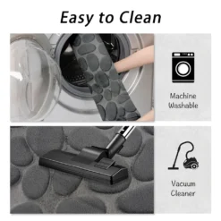 Rutschfestes 2-Badematten-Set, Superweiche Badematte Und Toilettenvorleger, Memory-Schaum, Kiesel-Duschmatte, Schnell Trocknende Badematte, U-förmige Konturmatte,Grau -Vidaxlko Verkaufe cf11e0f53275b101153188387ebb019a 1