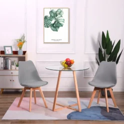 H.J WeDoo 4 X Wohnzimmerstuhl Esszimmerstuhl Bürostuhl Relaxsessel Mit Massivholz Buche Bein,Retro Design Gepolsterter Stuhl Küchenstuhl Holz, Grau -Vidaxlko Verkaufe cf3d1e4813215c4c6eb81106eab0aabb