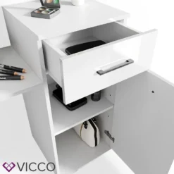 Vicco Schminktisch Zoe Frisiertisch Frisierkommode Spiegel Weiß Hochglanz Inklusive Hocker Und LED-Lichterkette -Vidaxlko Verkaufe cf4133e576b331056171e7bc54a27722