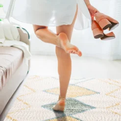 Teppich Wohnzimmer Shaggy – Geometrische Muster - Boho Style - Pastellfarben - Flauschig, Größen:140 X 200 Cm -Vidaxlko Verkaufe cf53a68dd4425a07cb9d48788f38d66d