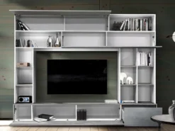 TV-Möbel TV-Wand Mit Stauraum - Weiß & Betonfarben - MAJORIS -Vidaxlko Verkaufe d1398a44683285a3c20961bc3da06a66