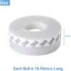 10 M X 25 Mm, Pack Of 2 Sealing Strips, Miciler Transparent Self-adhesive Sealing Tape, Multifunctional Door Floor Seal, Soundproof, Windproof, Dust Protection, Silicone Seal Strips For Doors And Windows