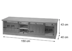 TV-Rack HWC-K75, Fernsehtisch TV-Board, Schiebetüren Staufächer, Holz-Optik Industrial Metall 43x150x40cm Braun -Vidaxlko Verkaufe d1ecc9a59b91810c7ab7c09eac93d6ba