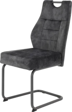 2er Set Esszimmerstuhl Linda - Samtvelour Vintage Anthrazit - Metallgestell Rundrohr Pulverbeschichtung Grau - 140kg Belastbar -Vidaxlko Verkaufe d276e7bc1cdab795e136f7877b5e3249